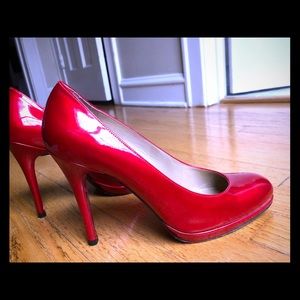 Stuart Weitzman Quasar Red Patent Pumps Size 8